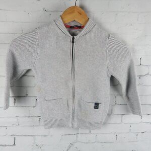 ZARA GREY ZIP UP LONG SLEEVE KNIT WEAR SWEATER SIZE 3-4 YEARS